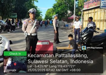 Personil Sat Lantas Polres Takalar Lakukan Pengamanan Car Free Day