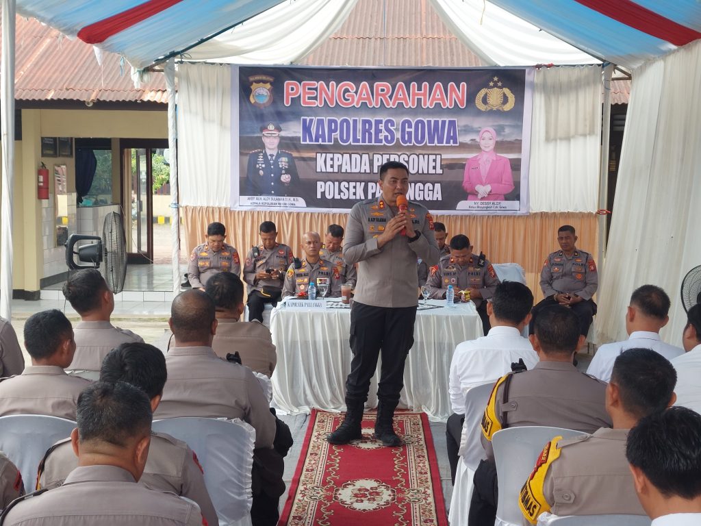 Ini Arahan Kapolres Gowa Saat Kunjungan Kerja di Polsek Pallangga