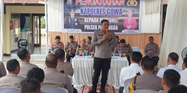 Ini Arahan Kapolres Gowa Saat Kunjungan Kerja di Polsek Pallangga
