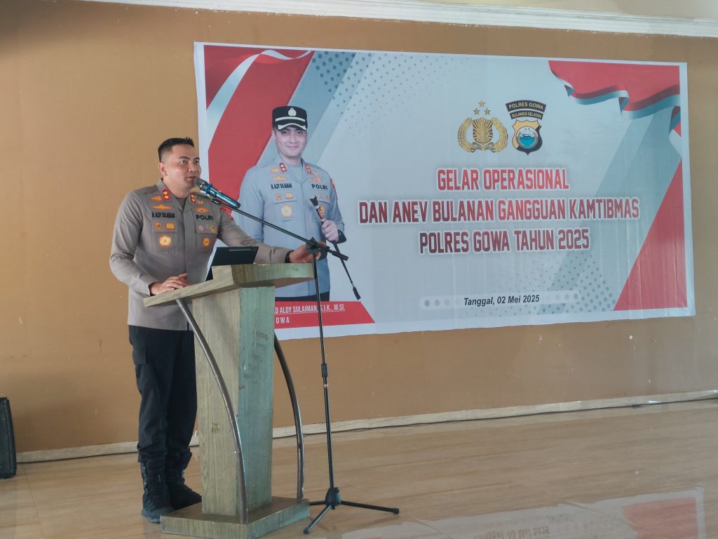 Kapolres Gowa Pimpin Gelar Operasional dan Anev Bulanan Gangguan Kamtibmas