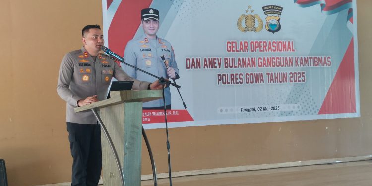Kapolres Gowa Pimpin Gelar Operasional dan Anev Bulanan Gangguan Kamtibmas