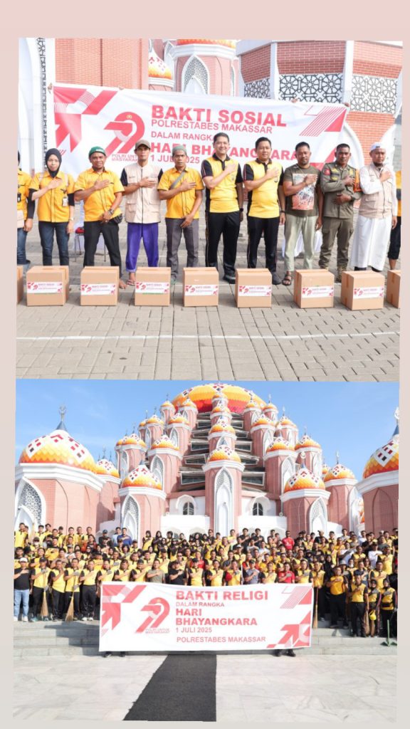 Dalam Rangka Hari Bhayangkara ke-79, Kapolrestabes Makassar Gelar Bakti Religi dan Baksos