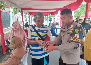 Semarak HUT Bhayangkara ke-79, Polres Gowa Hadirkan Pemeriksaan Kesehatan, Pengobatan Gratis, dan Pembagian Kacamata di CFD