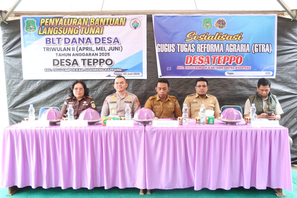 Kapolres Sidrap Dampingi Bupati Sosialisasi Gugus Tugas Reforma Agraria Sekaligus Salurkan BLT 
