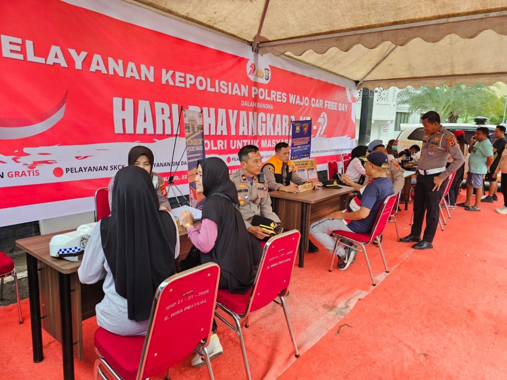Polres Wajo Hadirkan Layanan Publik Untuk Masyarakat Dalam Rangka Hut Bhayangkara Ke-79