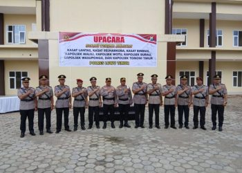Kapolres Luwu Timur Pimpin Serah Terima Jabatan 3 Kasat dan 5 Kapolsek 