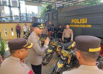 Pastikan Kesiapan Kendaraan Operasional Personel, Kapolres Gowa Sidak Kendaraan Dinas