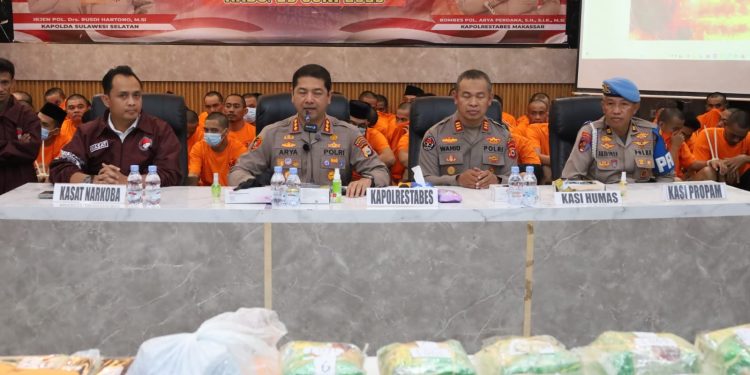 Rilis Ops Antik Lipu, Polrestabes Makassar Amankan 10 Kg Sabu dan Menghemat Anggaran Rehabilitas Hingga Rp 600 Miliar
