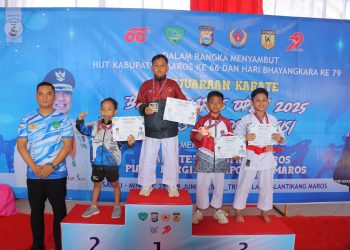 Peringati HUT Bhayangkara dan Hari Jadi Maros, Kapolres dan Bupati Kolaborasi Gelar Turnamen Karate Inkanas