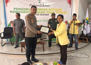 Waka Polres Tana Toraja Hadiri Pelantikan Pengurus Pemuda Katolik