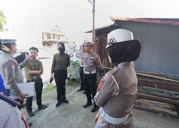 Satlantas Polres Wajo dan Ditlantas Polda Sulsel Survei Bangunan Yang Tidak Miliki Lahan Parkir Layak