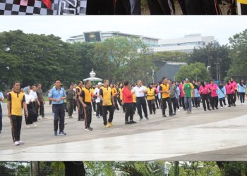 Dalam Rangka HUT Bhayangkara ke-79, Polda Sulsel Gandeng Kodam dan Kejati Untuk Olahraga Bersama