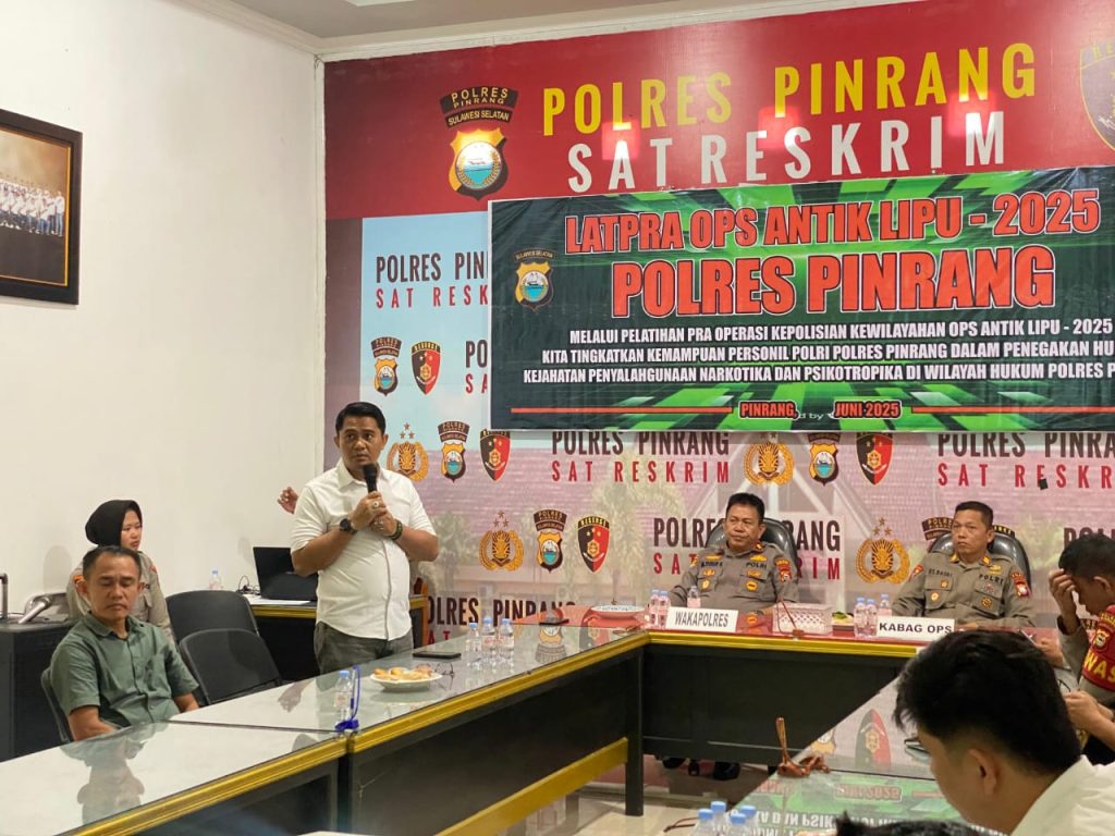 Polres Pinrang Gelar Lat Pra Ops Antik Lipu 2025, Penyalahgunaan Narkotika Jadi Sasaran Utama