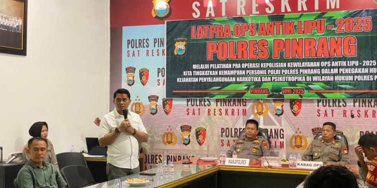 Polres Pinrang Gelar Lat Pra Ops Antik Lipu 2025, Penyalahgunaan Narkotika Jadi Sasaran Utama
