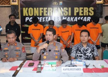 Rilis Kasus Kawanan Geng Motor, Kapolrestabes Makassar: 10 Tersangka Terancam 12 Tahun Penjara