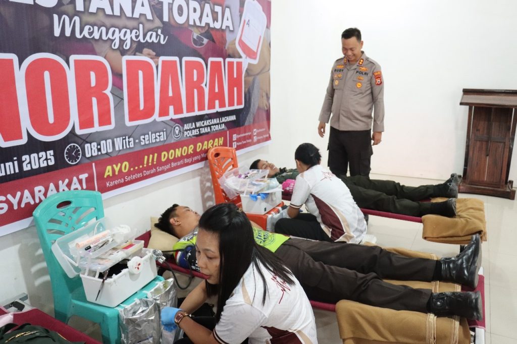Gelar Donor Darah Jelang HUT Bhayangkara, Kapolres Tator : Polri Untuk Masyarakat