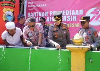 Kapolres Pelabuhan Makassar Resmikan Sumur Bor Dalam Rangka Peringati HUT Bhayangkara ke-79