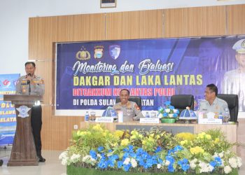 Ditgakkum Gelar Monev Dakgar dan Laka Lantas di Polda Sulsel, Brigjen Faizal: Perbanyak Patroli Untuk Tekan Angka Kecelakaan