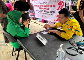 Dalam Rangka Hari Bhayangkara ke-79, Polres Pangkep Gelar Pelayanan Kesehatan Gratis