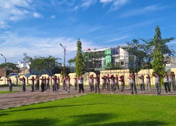 Olahraga Rutin Polres Pinrang, Langkah Nyata Jaga Kesehatan dan Disiplin Anggota