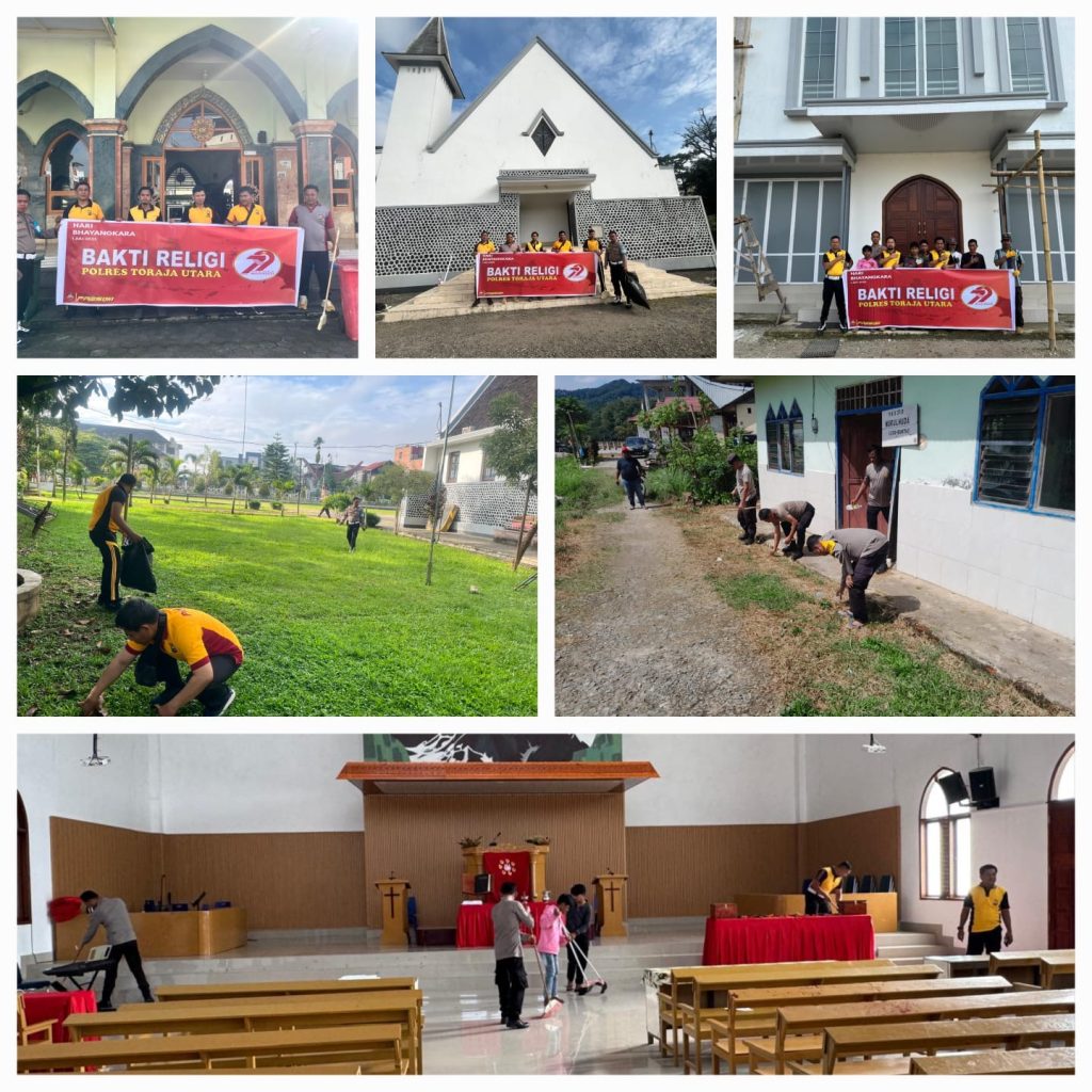 Polres Toraja Utara Gelar Bakti Religi di Sejumlah Rumah Ibadah Dalam Rangka HUT Bhayangkara Ke 79