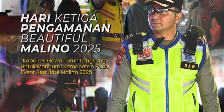 Kapolres Gowa Turun Langsung Atur Lalu Lintas di Hari Ketiga Beautiful Malino