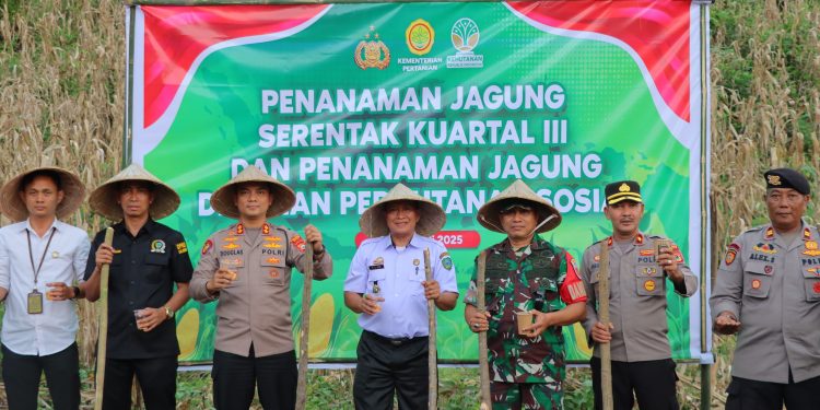 Kapolres Maros Pimpin Penanaman Jagung Serentak Kuartal III di Lahan Perhutanan Sosial