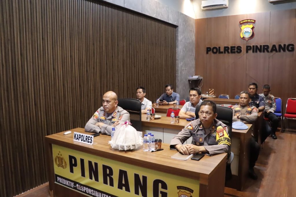 Kapolres Pinrang Ikuti Anev Harian Yang Dipimpin Langsung Oleh Kapolda Sulsel
