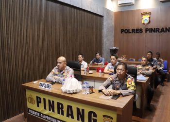 Kapolres Pinrang Ikuti Anev Harian Yang Dipimpin Langsung Oleh Kapolda Sulsel