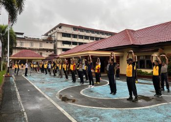 Upaya Memelihara Kebugaran dan Kesehatan Personel, Polres Tana Toraja Gelar Olahraga Bersama