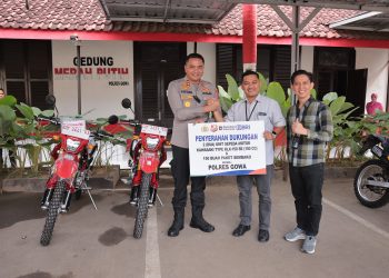 Kapolres Gowa Terima Bantuan 2 Motor dan 150 Paket Sembako dari BRI Sungguminasa