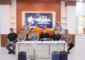 Kasat Reskrim Polres Sidrap Rilis Kasus Penyalahgunaan BBM Subsidi, 775 Liter Bio Solar Disita