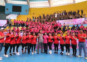 Kapolrestabes Makassar Hadiri Turnamen Bola Voli Bhayangkari Cup Dalam Rangka HKGB ke-73