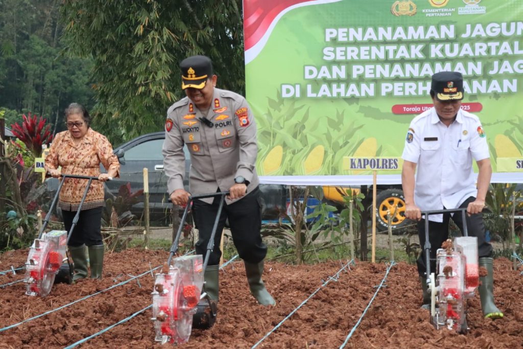 Kapolres Toraja Utara Pimpin Penanaman Jagung Serentak Kuartal III