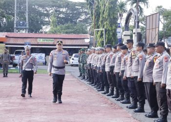 Kapolres Pinrang Pimpin Apel Gelar Pasukan Operasi Patuh Pallawa 2025