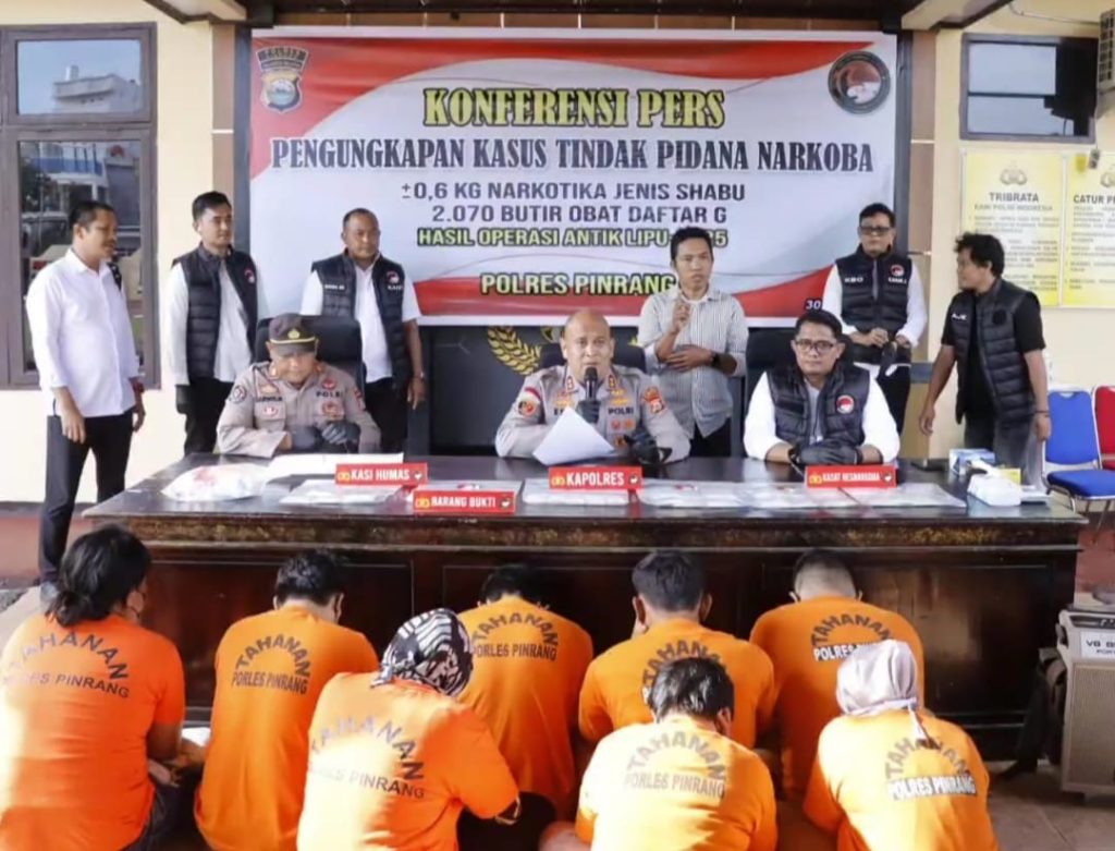 Rilis Hasil Ops Antik Lipu, Kapolres Pinrang: Kita Selamatkan 10.000 Jiwa Dari Penyalahgunaan Narkoba
