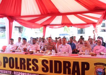 Dukung Program MBG, Kapolres Sidrap Hadiri Groundbreaking SPPG Baranti