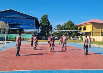 Meriahkan Bulan Kemerdekaan, Polres Maros Gelar Lomba Voli Internal