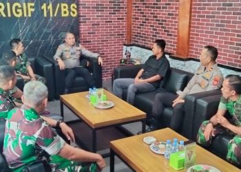 Kuatkan Hubungan dan Kolaborasi, Kapolres Parepare Silaturahmi ke Brigif 11 Badik Sakti