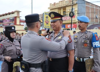 Kapolres Sidrap Pimpin Upacara Kenaikan Pangkat Pengabdian Personil