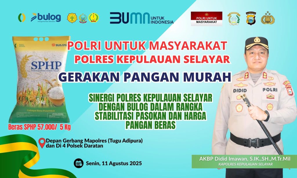 Gelar Gerakan Pangan Murah, Polres Selayar Siapkan 6 Ton Beras Murah di 5 Lokasi