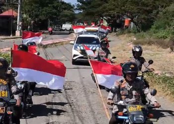 Semarak HUT RI ke-80, Kapolres Jeneponto Pimpin Patroli Merah Putih