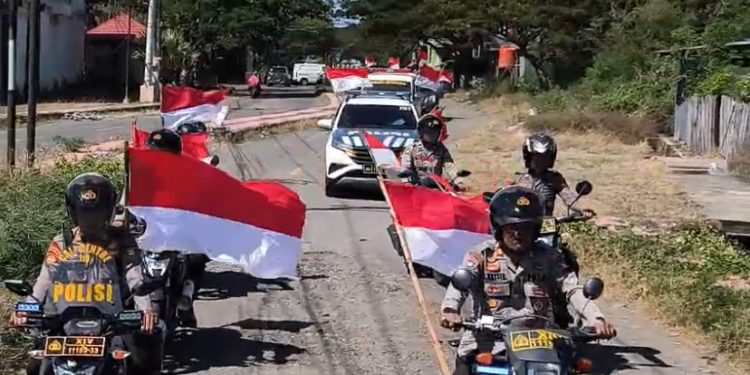 Semarak HUT RI ke-80, Kapolres Jeneponto Pimpin Patroli Merah Putih