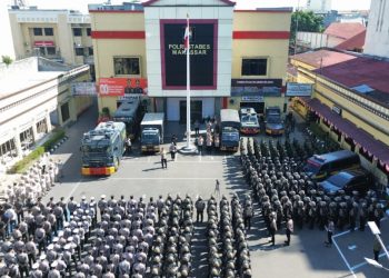 Antisipasi Gangguan Kamtibmas, Kapolrestabes Makassar Pimpin Apel Gabungan Persiapan Pengamanan