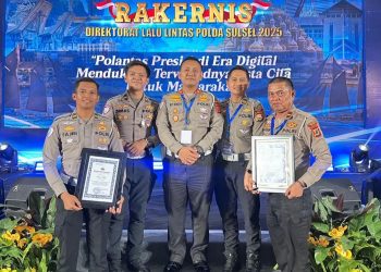 Satlantas Polres Wajo Raih Dua Penghargaan Dalam Rakernis Fungsi Lalu Lintas 