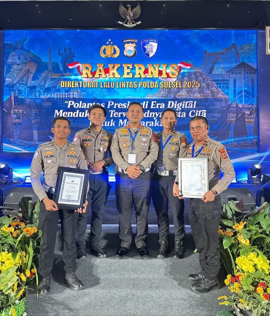 Satlantas Polres Wajo Raih Dua Penghargaan Dalam Rakernis Fungsi Lalu Lintas 