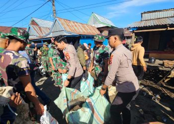 Kapolres Wajo Apresiasi Kerja Bakti TNI-Polri dan Warga di Pasar Mini Sengkang