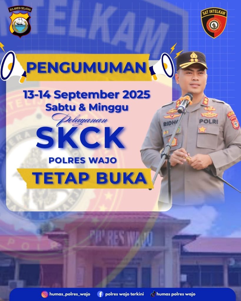 Polres Wajo Tetap Buka Layanan Penerbitan SKCK di Akhir Pekan