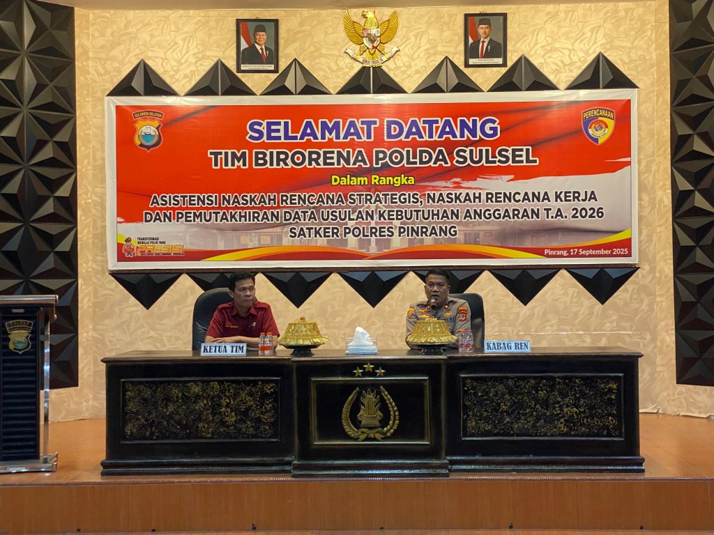 Biro Rena Polda Sulsel Asistensi Penyusunan Renstra dan Renja di Polres Pinrang