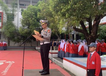 Dalam Rangka Hari Lalu Lintas Bhayangkara ke-70, Wadirlantas Polda Sulsel Jadi Irup di SMK Telkom